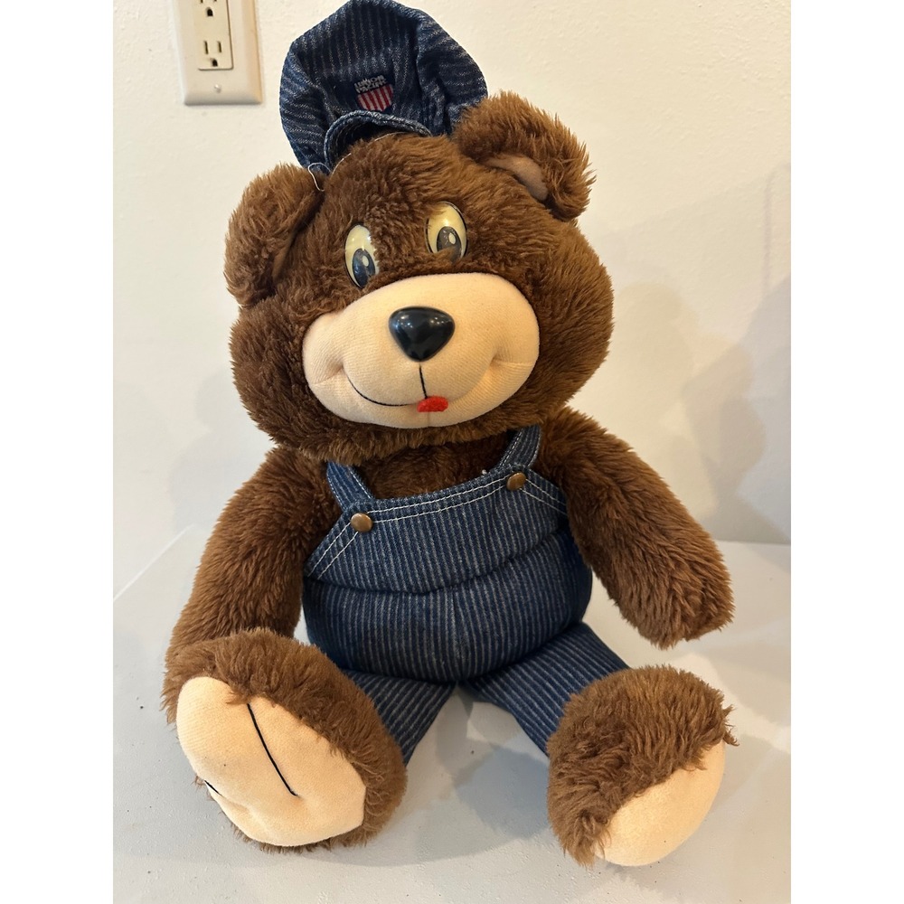 Vintage Union Pacific Railroad Reversible Plush Bear to Train Locomotive Toy
